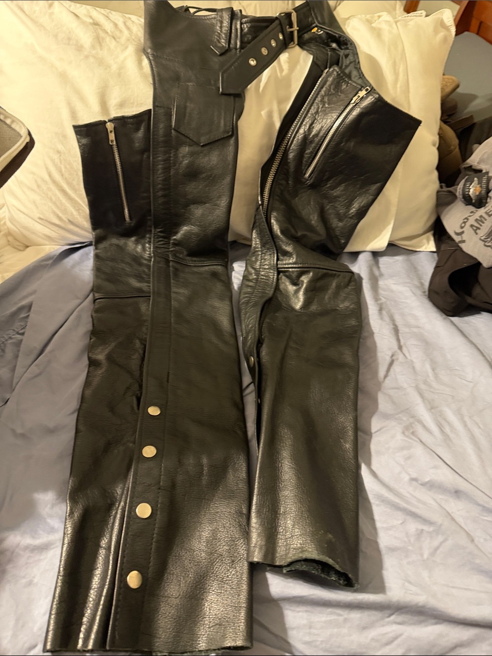 Element Black Leather Thigh-High Chaps
